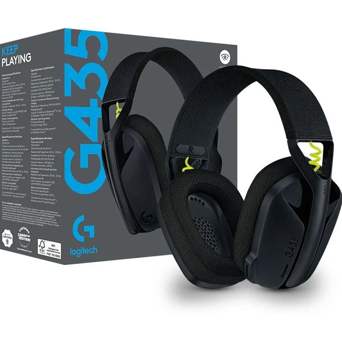 LOGITECH - AUDIFONO CON MICROFONO LOGITECH G435 BT NEGROS