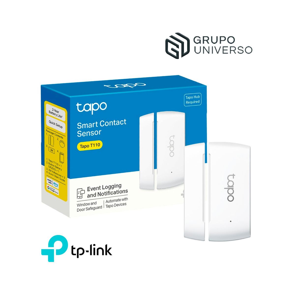 TP LINK - Sensor Inteligente de Puertas y Ventanas Tapo T110 Tp-Link Multi usos