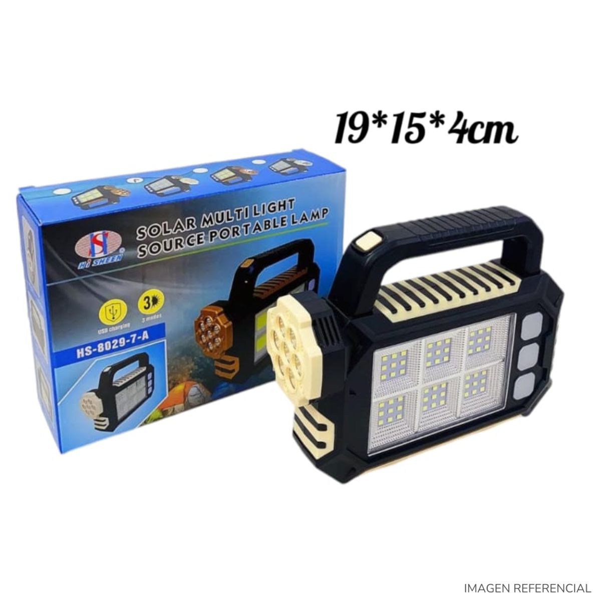 GENERICO - Linterna Lampara Solar Led Recargable USB para Acampar