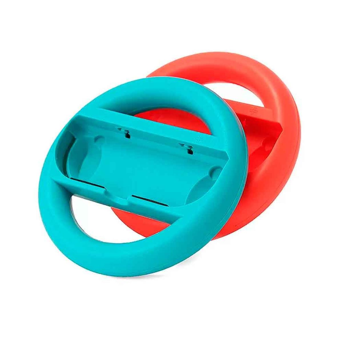 VARIOS - Set 2 und Soporte Timón para Joycons Nintendo Switch Wheel Rojo/Azul