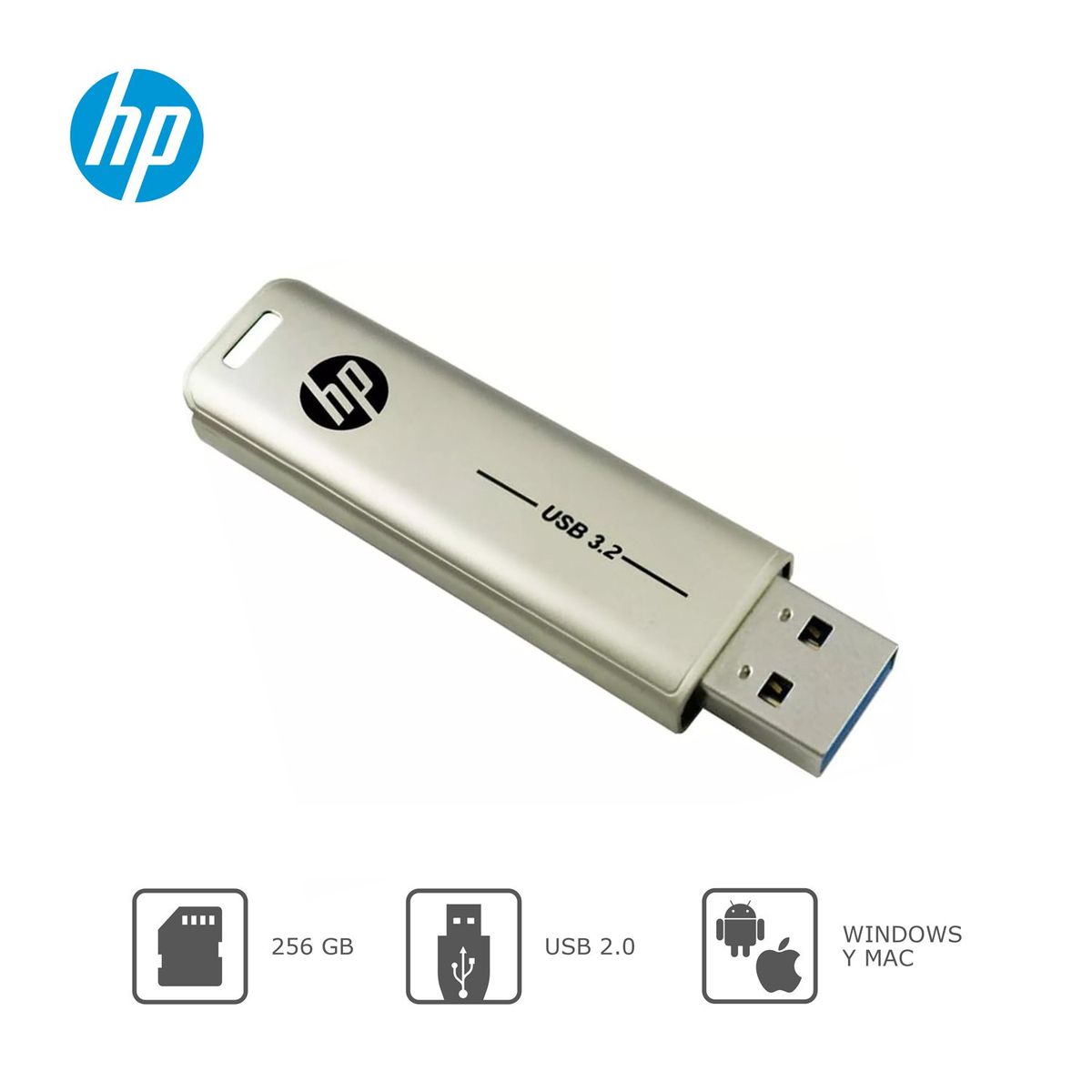 HP - Memoria USB HP 256GB X796W 3.2 Metal