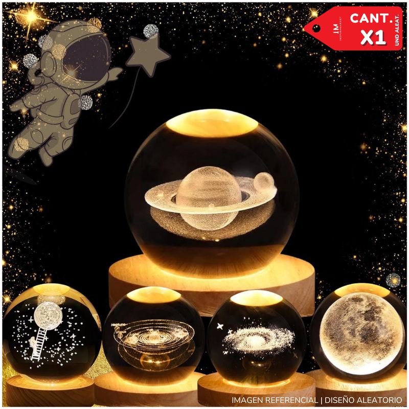 INSPIRA - Esfera 3D Mini Lámpara de Luz Cálida Galaxia