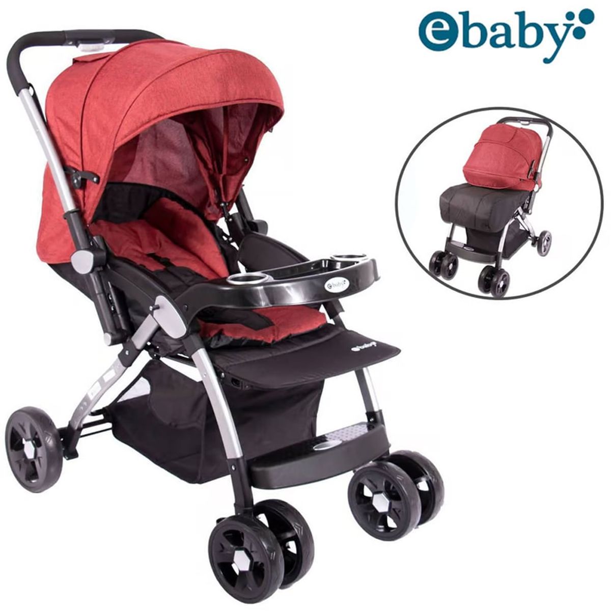 EBABY - Coche De Paseo Ebaby Kuper Mango Reversible Rojo