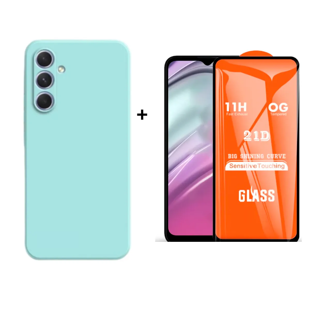 SPACE - CASE SILICONA SAMSUNG A55 TURQUESA  + MICA