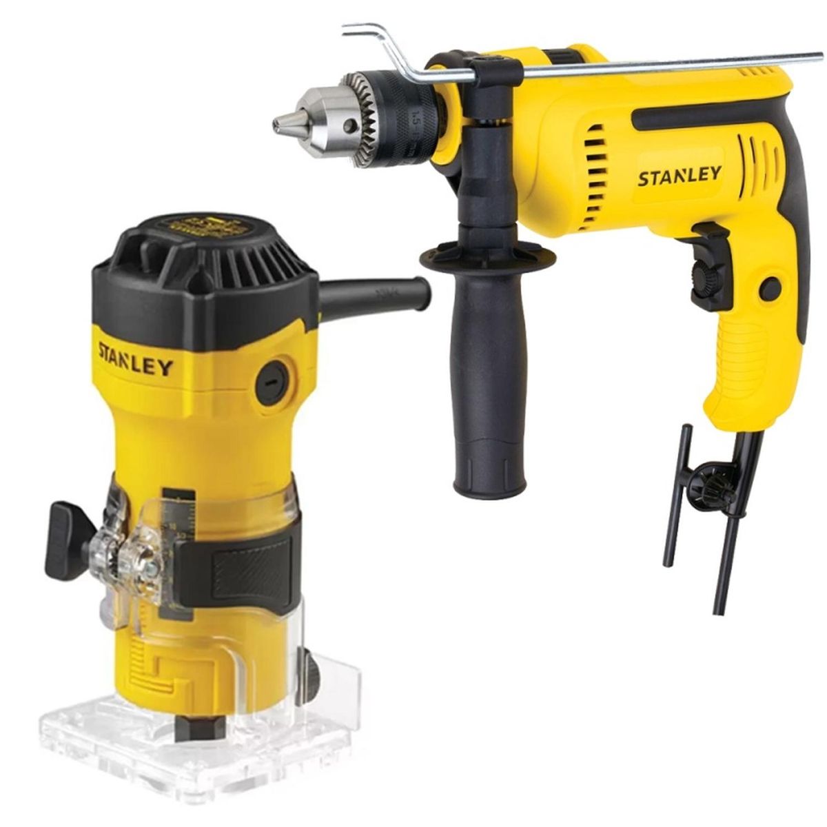 STANLEY - Combo Fresadora 1/4 550W + Taladro Percutor 1/2 700W Stanley
