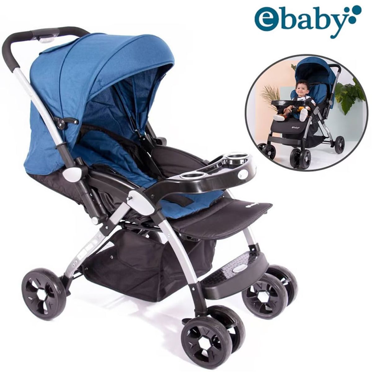 EBABY - Coche De Paseo Ebaby Kuper Mango Reversible Azul