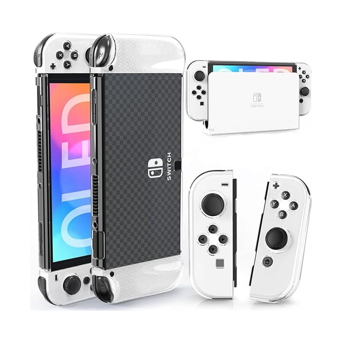 GENERICO - Case Transparente para Nintendo switch Oled + Mica