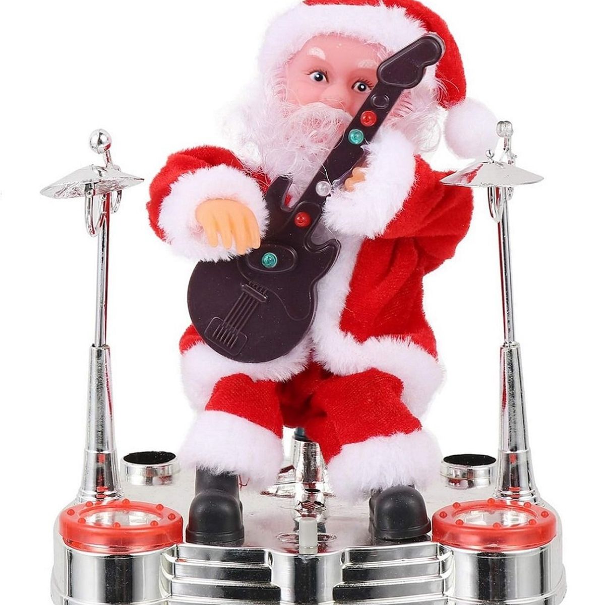 GENERICO - Papa Noel Guitarrista Santa claus musical muñeco eléctrico