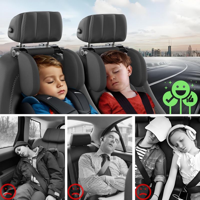 CARJOLLITY - ALMOHADA SOPORTE DE CUELLO CABEZA PARA VIAJE AUTO CAMIONETA