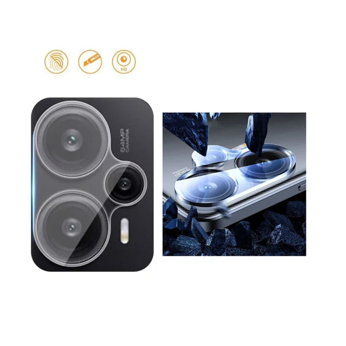 SPACE - MICA DE CAMARA PARA REDMI NOTE 13 PRO PLUS - NEGRO