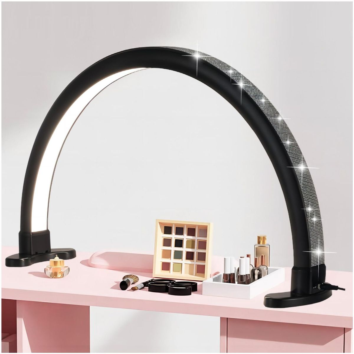 BEAUTIFUL - Lampara LED Profesional Arco Media Luna Luz Graduable y Regulable Neg