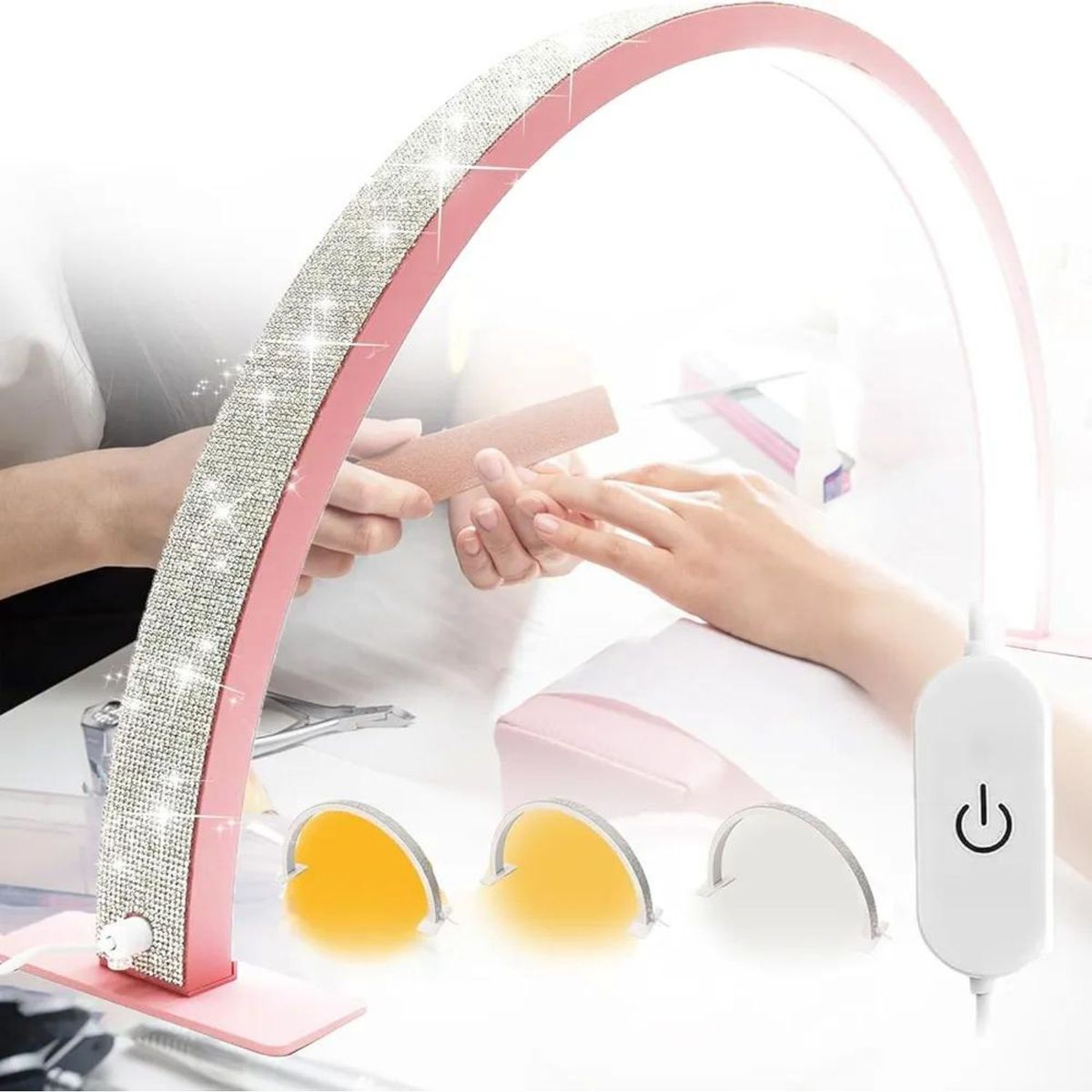 BEAUTIFUL - Lampara LED Profesional Arco Media Luna Luz Graduable y Regulable Cor