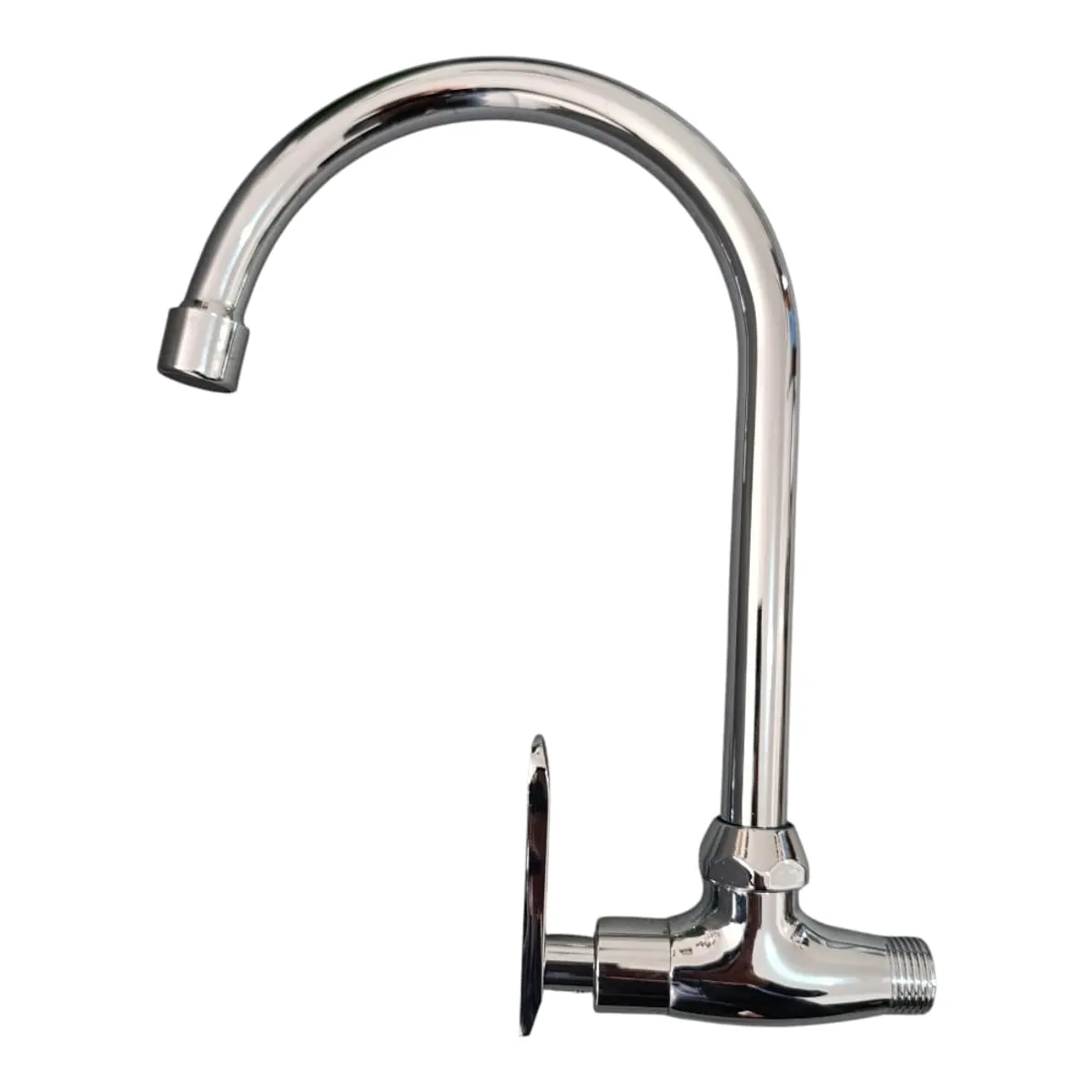 GENERICO - Grifo Llave Cocina Pared Cuello Cisne Acero Cromado