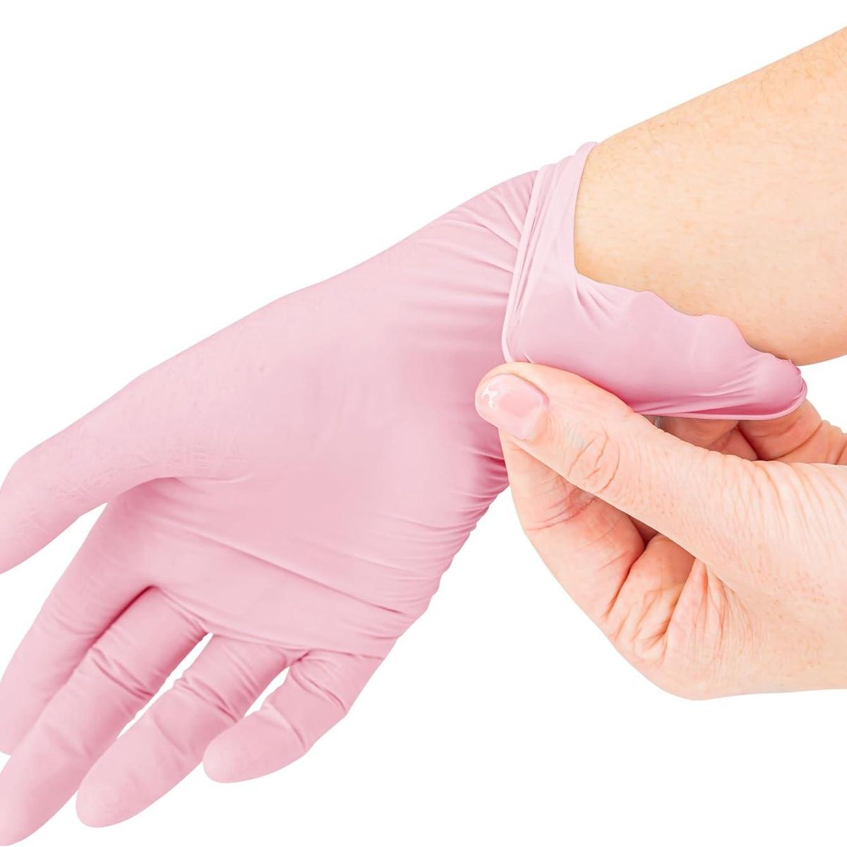 GENERICO - Guantes de Nitrilo Rosa Talla XS por 100 unidades