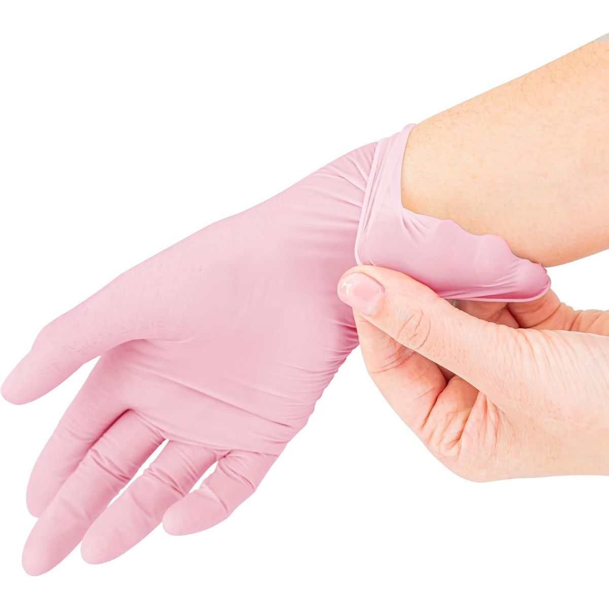 GENERICO - Guantes de Nitrilo Rosa Talla XS por 100 unidades