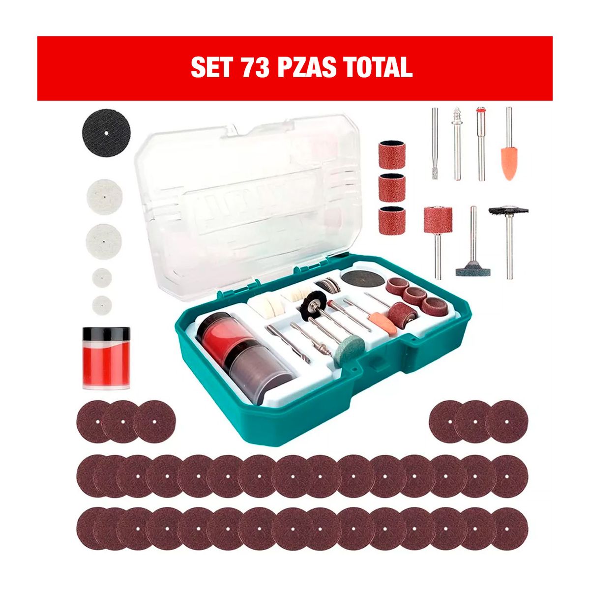 TOTAL TOOLS - MINITORNO GRINDER 8V TOTAL INALÁMBRICO 67PZS USB + SET 73ACS