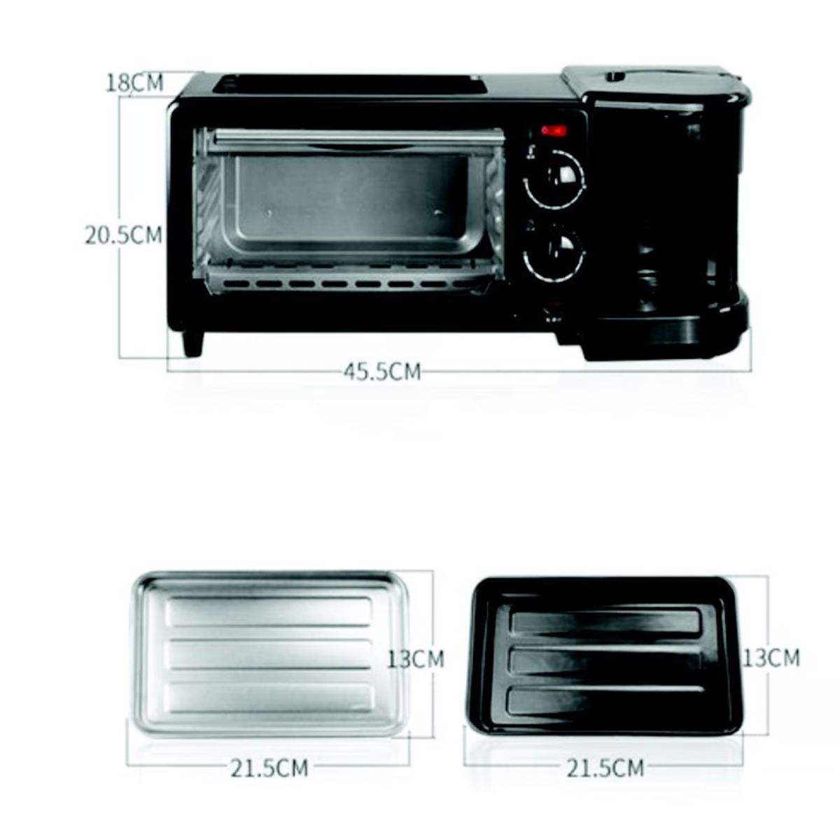 OEM - Horno multifuncional 3 en 1 Tostadora + Cafetera + Horno eléctrico