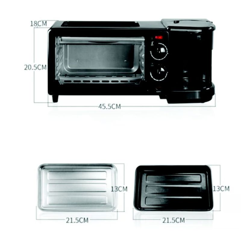 OEM - Horno multifuncional 3 en 1 Tostadora + Cafetera + Horno eléctrico