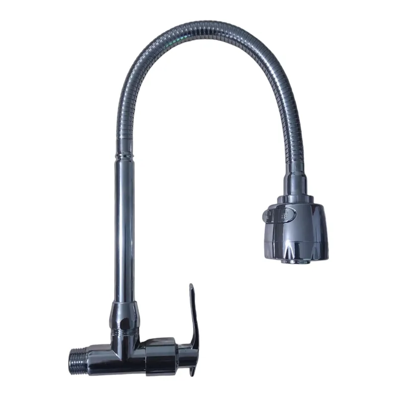 GENERICO - Caño Grifo Cocina Pared Cuello Flexible Cromado