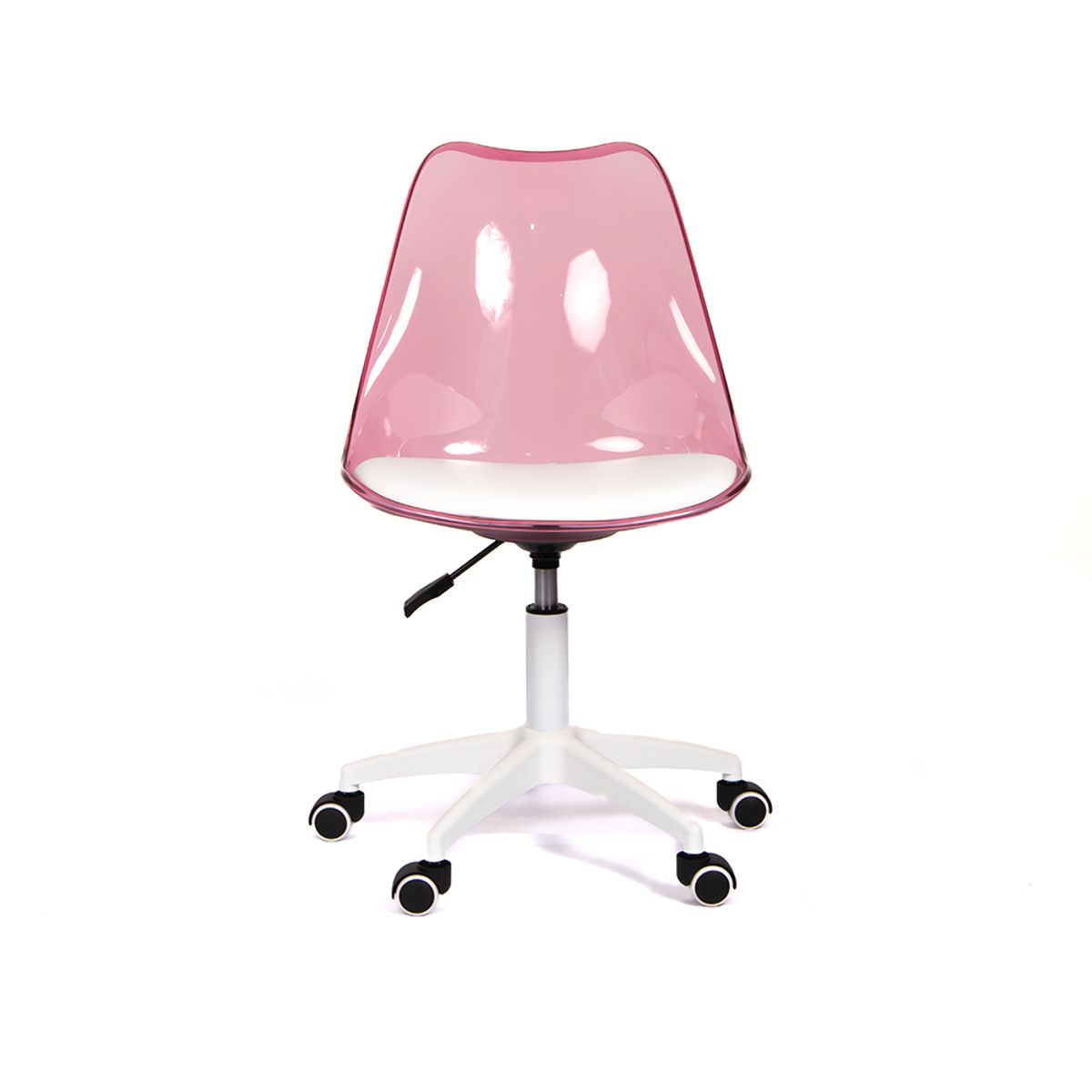 GRUPO CB - Silla Giratoria Acolchada Modelo Eames Rosado Translúcido