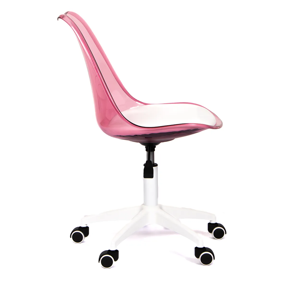 GRUPO CB - Silla Giratoria Acolchada Modelo Eames Rosado Translúcido