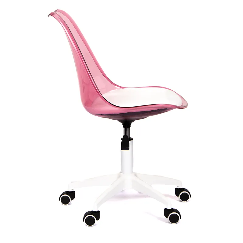 GRUPO CB - Silla Giratoria Acolchada Modelo Eames Rosado Translúcido