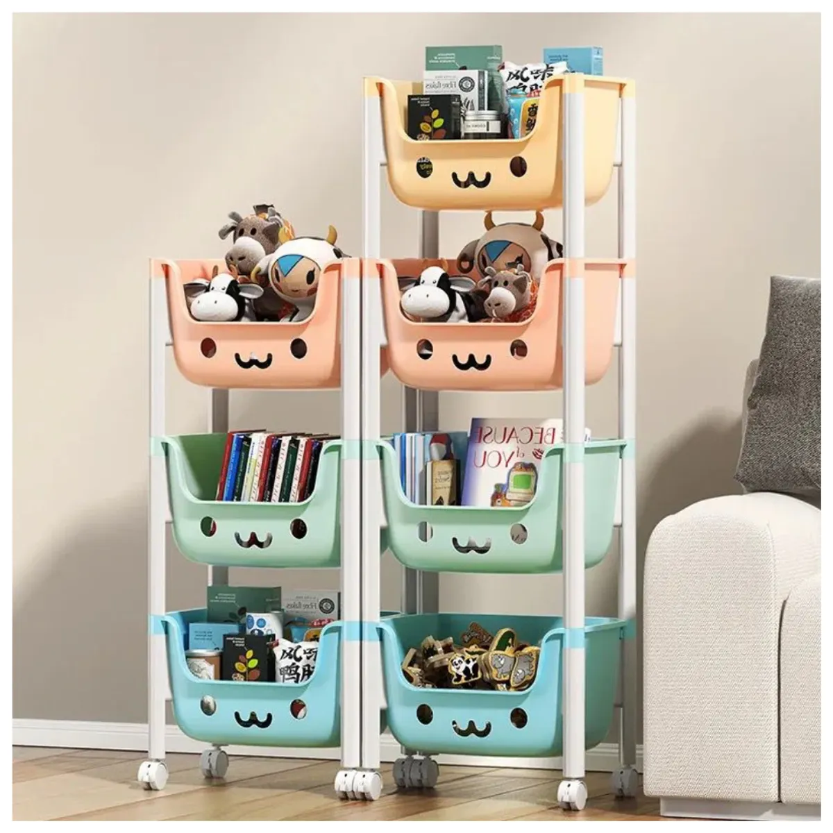 OEM - Organizador Estante Multifuncional 4 Niveles Kawaii