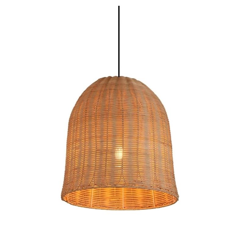 GENERICO - Lámpara colgante de mimbre hecha a mano