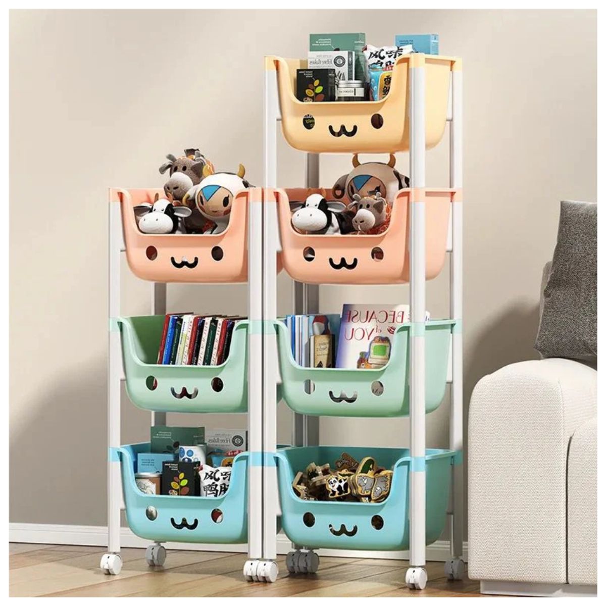 OEM - Organizador Estante Multifuncional 4 Niveles Kawaii