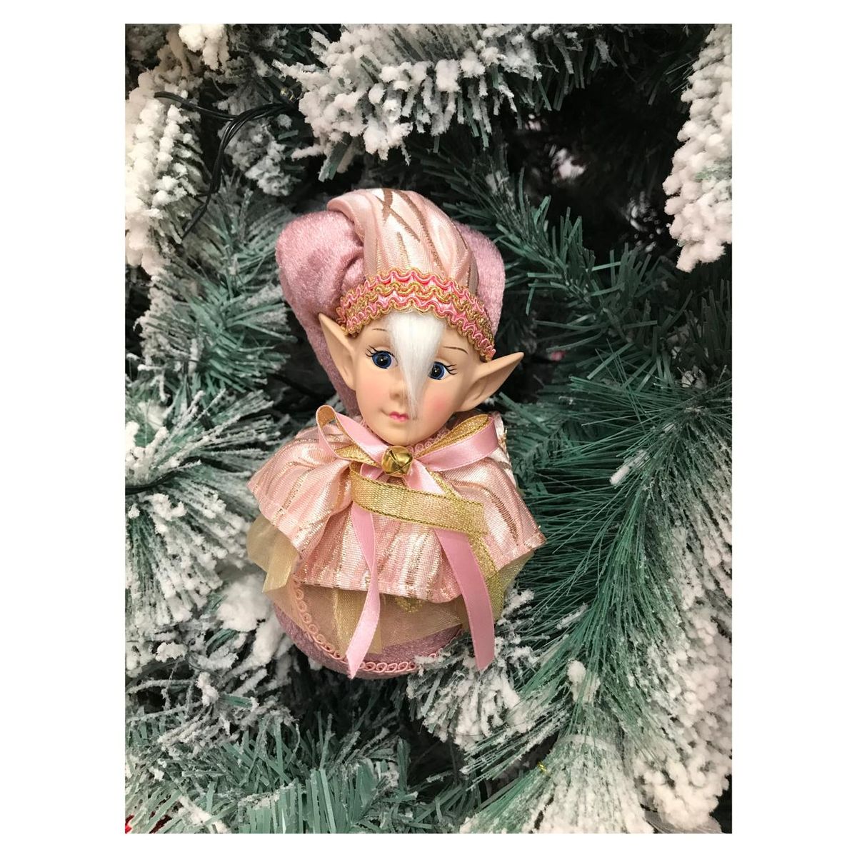 GENERICO - Adorno Duende  Elfo arlequin Navideño Rosa para decoracion arbol