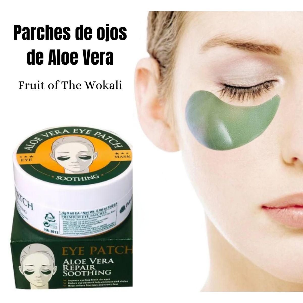 WOKALI - Parches De Ojos De Aloe Vera- Fruit Of The Wokali