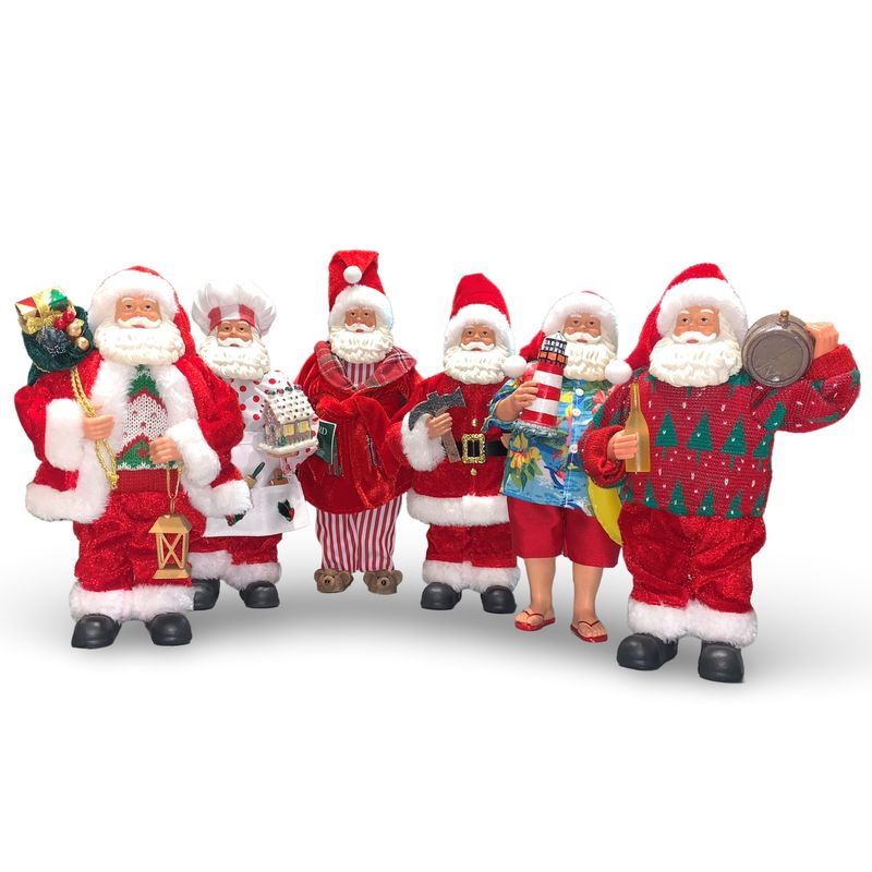 GENERICO - Set de colección 6 Papá Noeles Santa Claus para Cada Momento Festivo