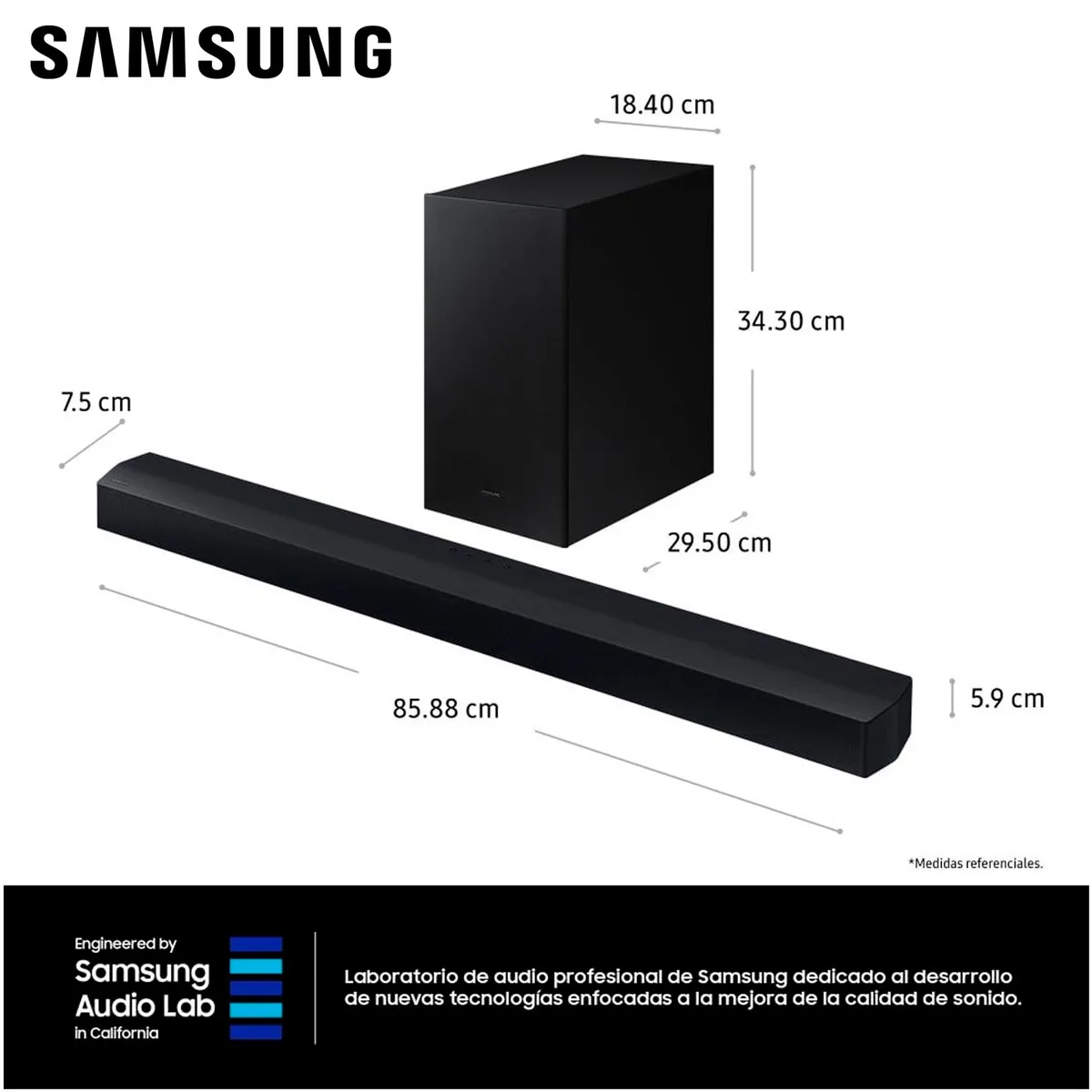 SAMSUNG - SOUNDBAR SAMSUNG Bluetooth 300 W 2.1CH HW-C450/PE NEGRO