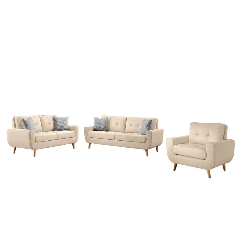 GENERICO - Juego de Sala Micaela 3-2-1 Beige Claro