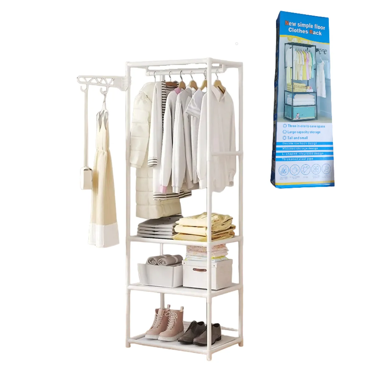 GENERICO - Organizador Colgador de Ropa Armable BLANCO