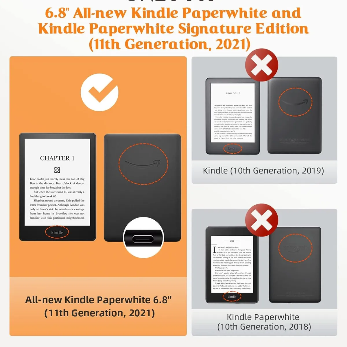 NEW BRAND - Funda Transparente Floral Kindle Paperwhite 11th gen de 6.8 pulgadas