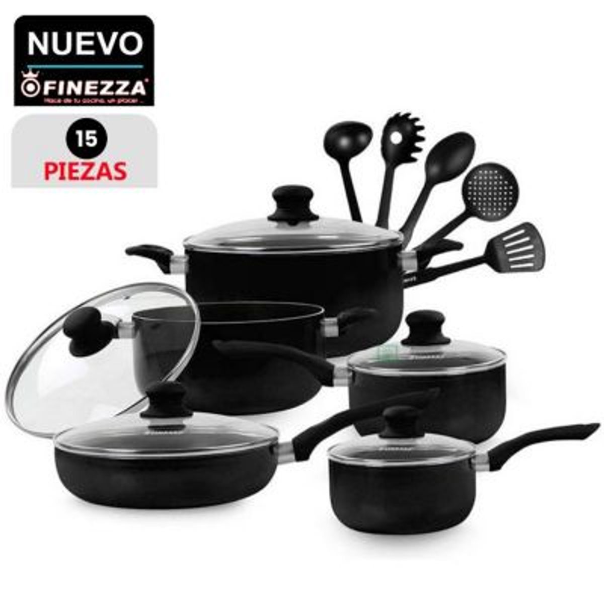 FINEZZA - Set de Ollas Antiadherentes Finezza FZ-1655T Negro