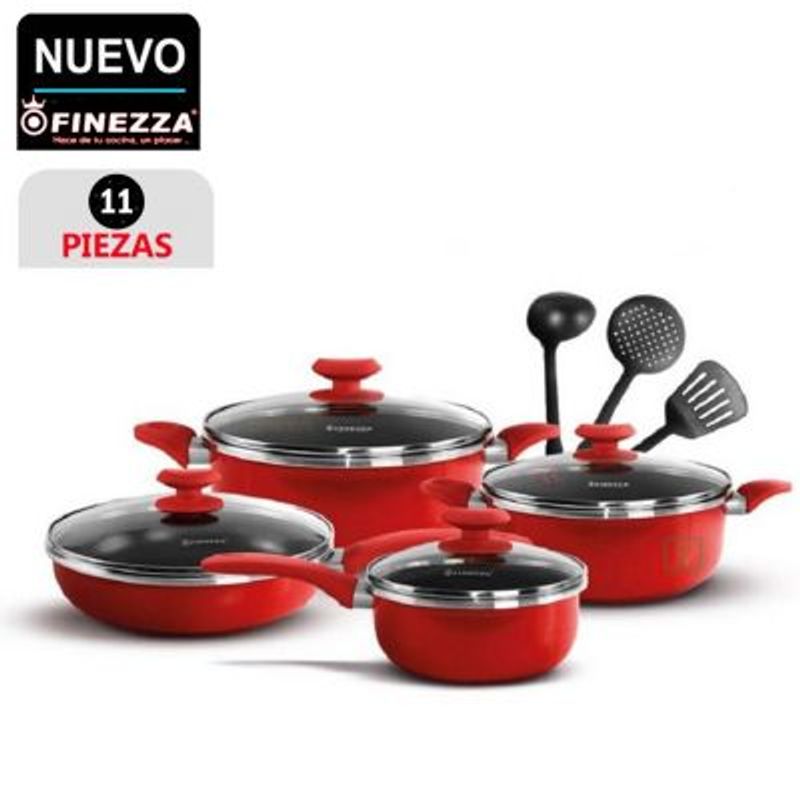 FINEZZA - Set de Ollas Antiadherentes FZ-1625T-2 Rojo