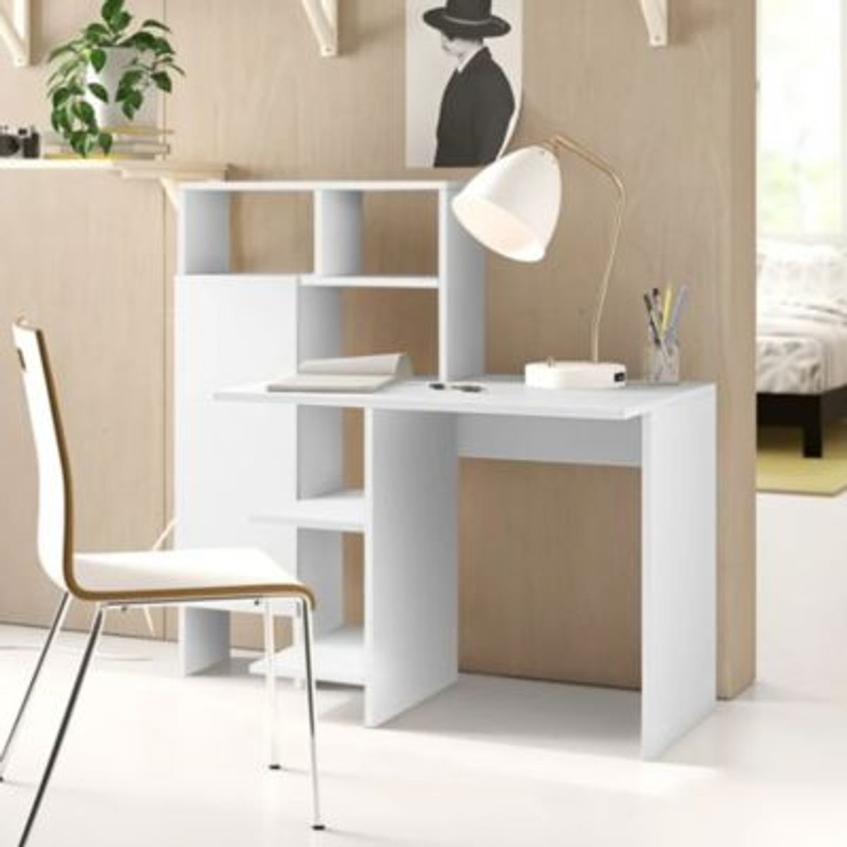 GENERICO - Escritorio Moderno Yuzuki Blanco R&R MUEBLES