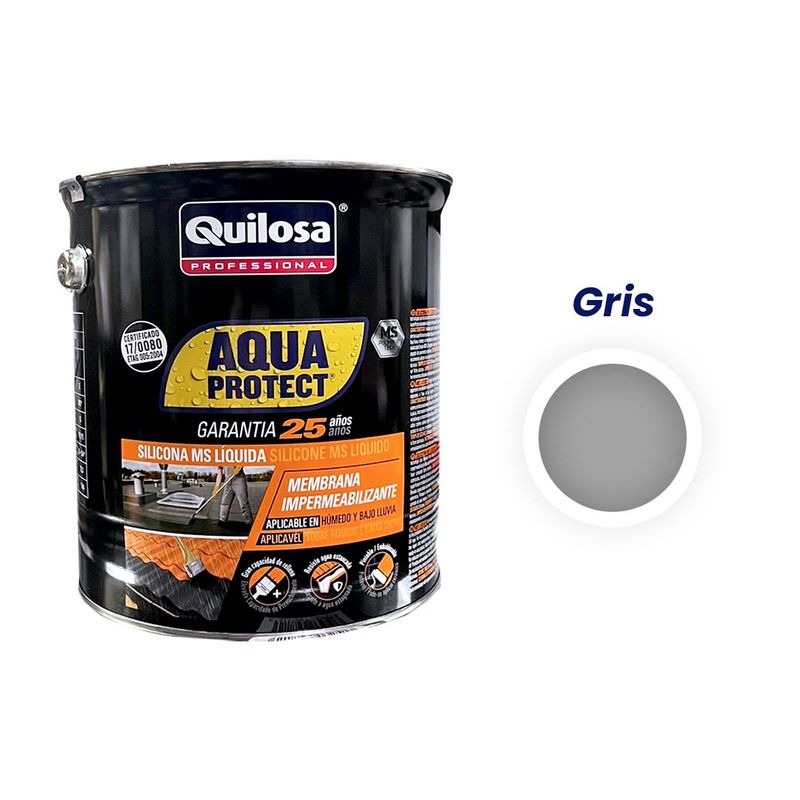 QUILOSA - Impermeabilizante reparador de goteras MS Líquida X 5 KG - Gris