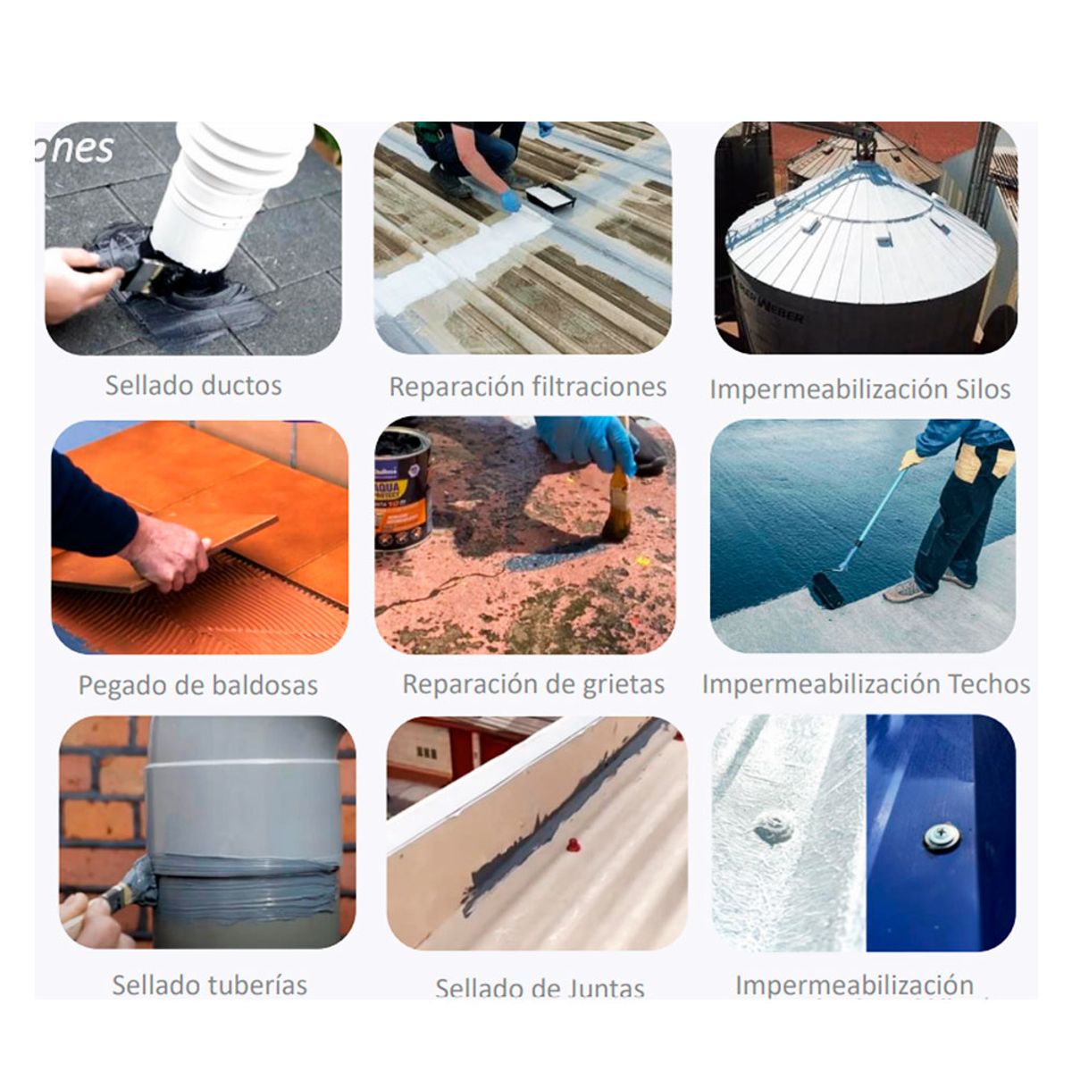 QUILOSA - Impermeabilizante reparador de goteras MS Líquida X 5 KG - Gris