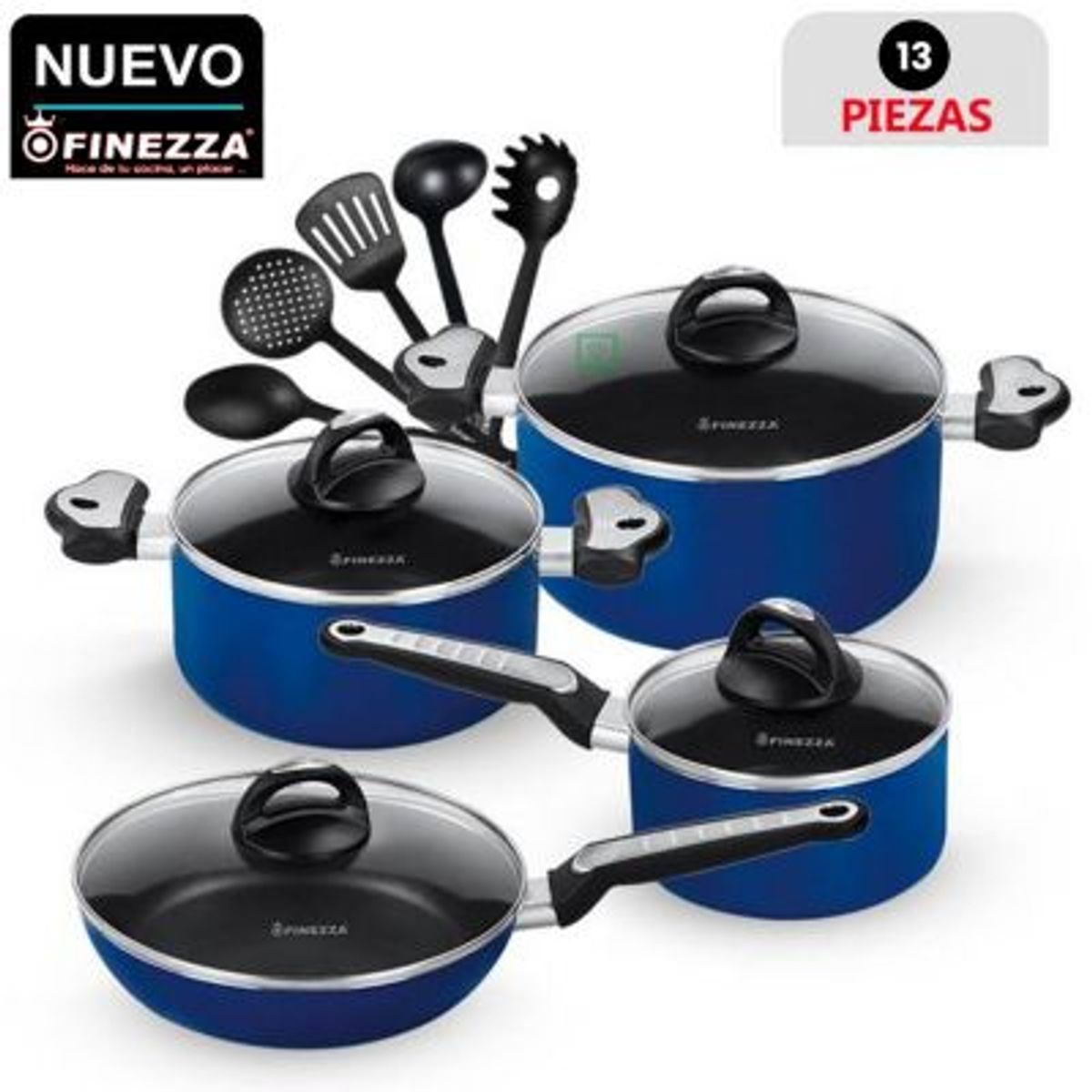 FINEZZA - Set de Ollas Antiadherentes FZ-1612T Azul