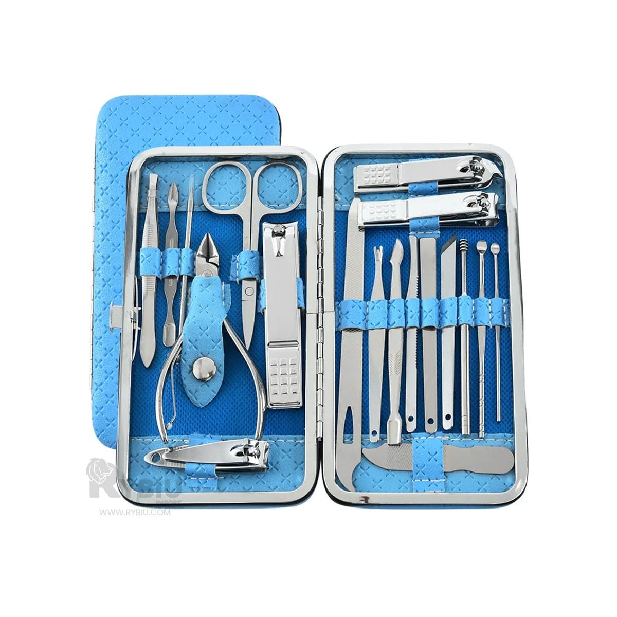 RYBIU IMPORT - Set de Pedicure Duradero en Color Celeste Y+Papel de Regalo