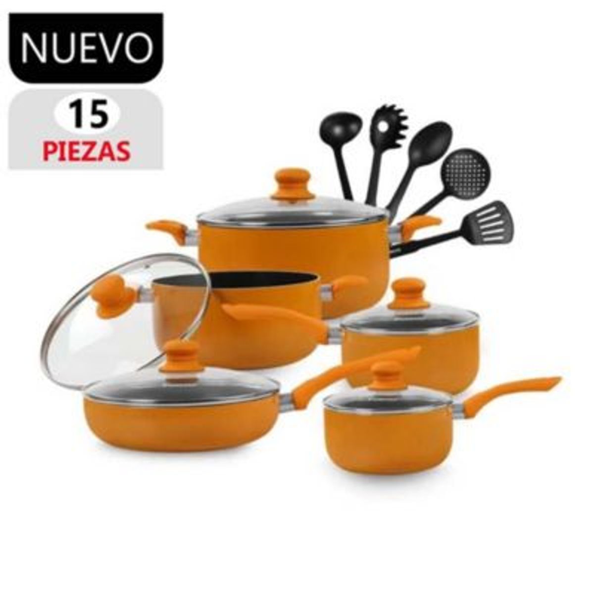 FINEZZA - Set de Ollas Antiadherentes FZ-1655T Naranja