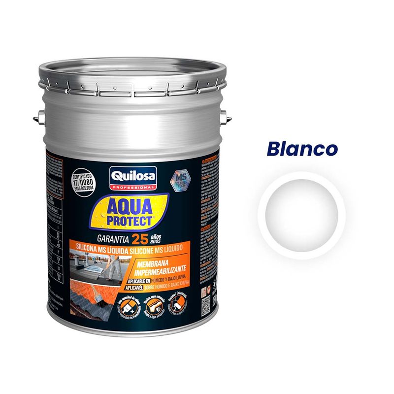 QUILOSA - Impermeabilizante reparador de goteras MS Líquida X 25 KG - Blanco