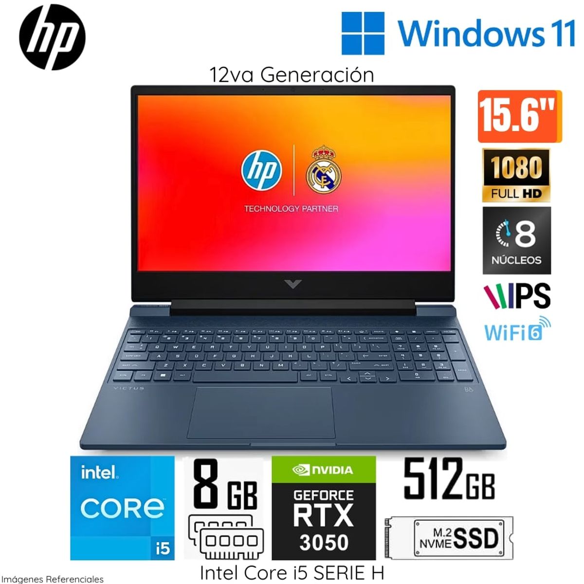HP - Laptop HP Victus Gaming 15-FA0021LA Intel Core i5 12450H 8GB RAM 512GB SSD 156 FHD IPS