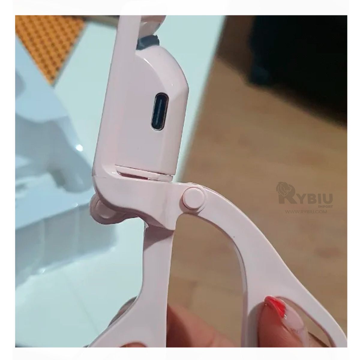 RYBIU IMPORT - Rizador Pequeño de Pestañas Tono Rosado Y+Papel de Regalo