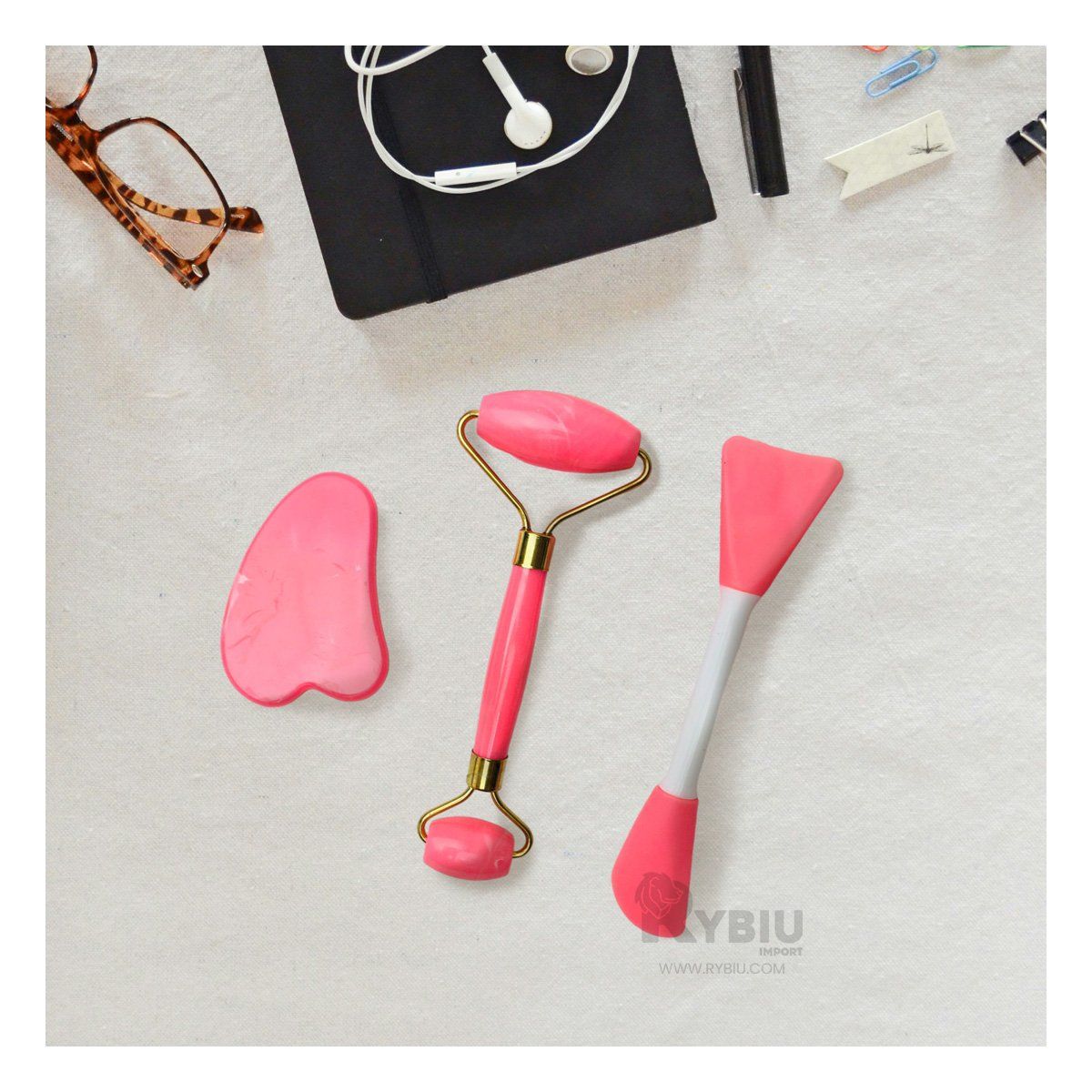 RYBIU IMPORT - Set de Limpieza Facil de Plastico de Color Rosado_123