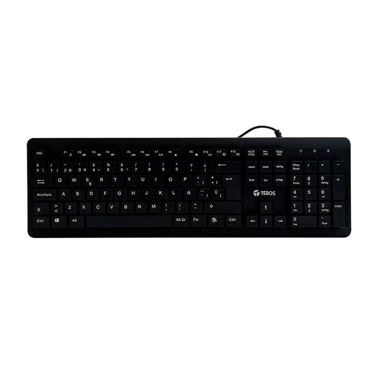 TEROS - Teclado Teros TE-4065N Sellado Lavable A prueba de agua IPX7 USB Negro