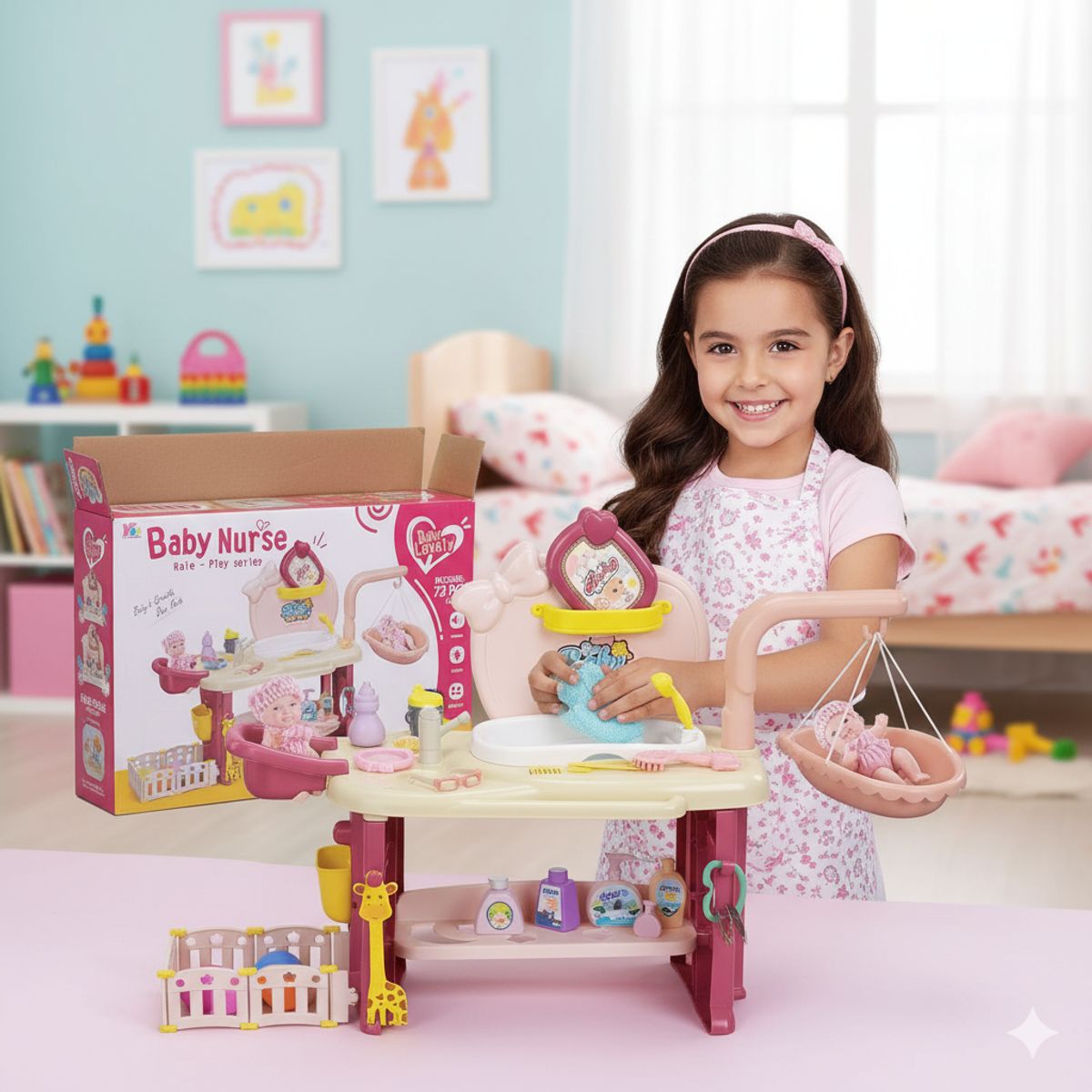 GENERICO - Set de Baño para Bebes de juguete Baby Nurse